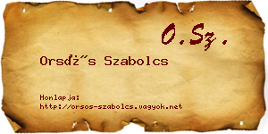 Orsós Szabolcs névjegykártya