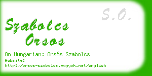 szabolcs orsos business card