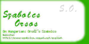 szabolcs orsos business card